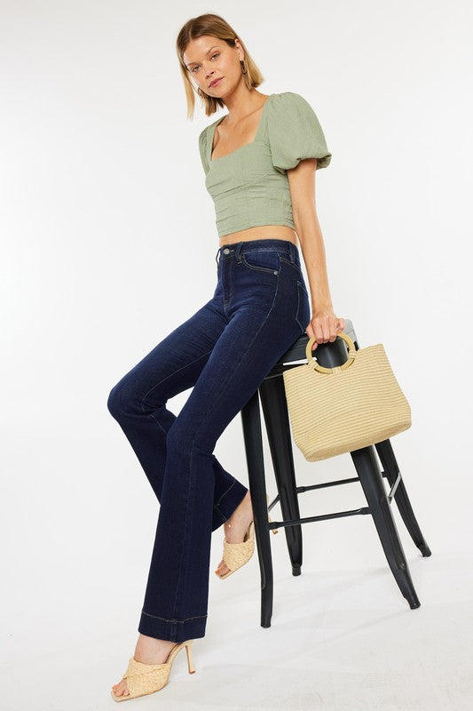 High Rise Dark Wash Flare from Kancan Denim