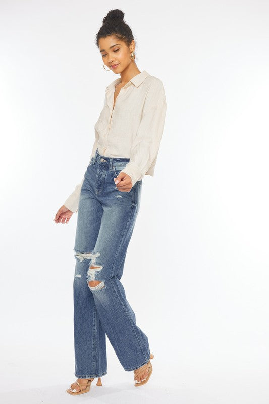 Ultra High-Rise Distressed 90s Flare~ Kancan Denim
