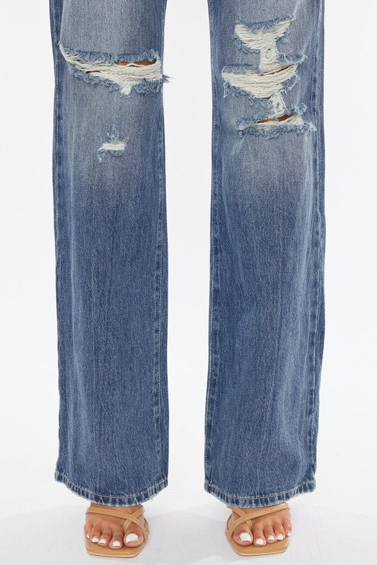 Ultra High-Rise Distressed 90s Flare~ Kancan Denim