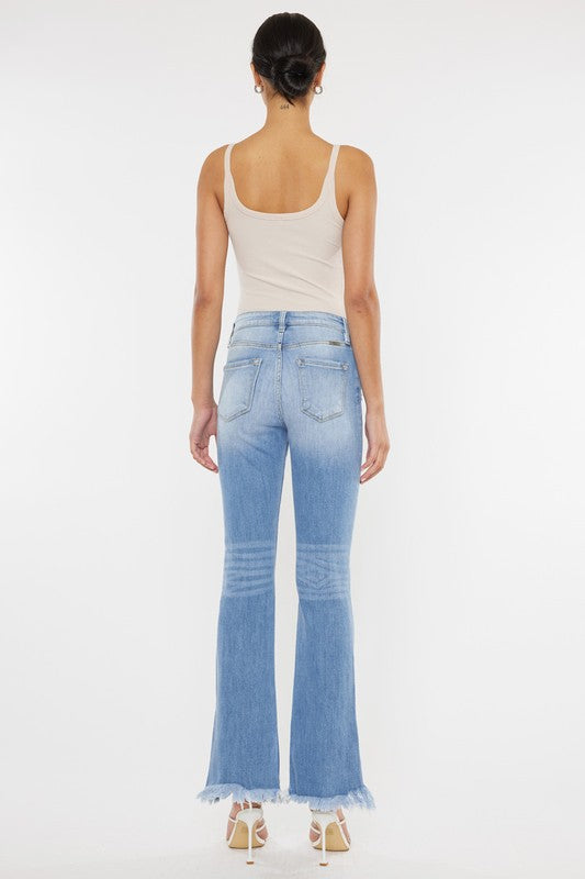 High Rise Leg Distress Bootcut Jeans~ Kancan Denim