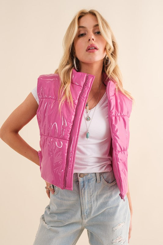 Quilt Crop Puffer Vest