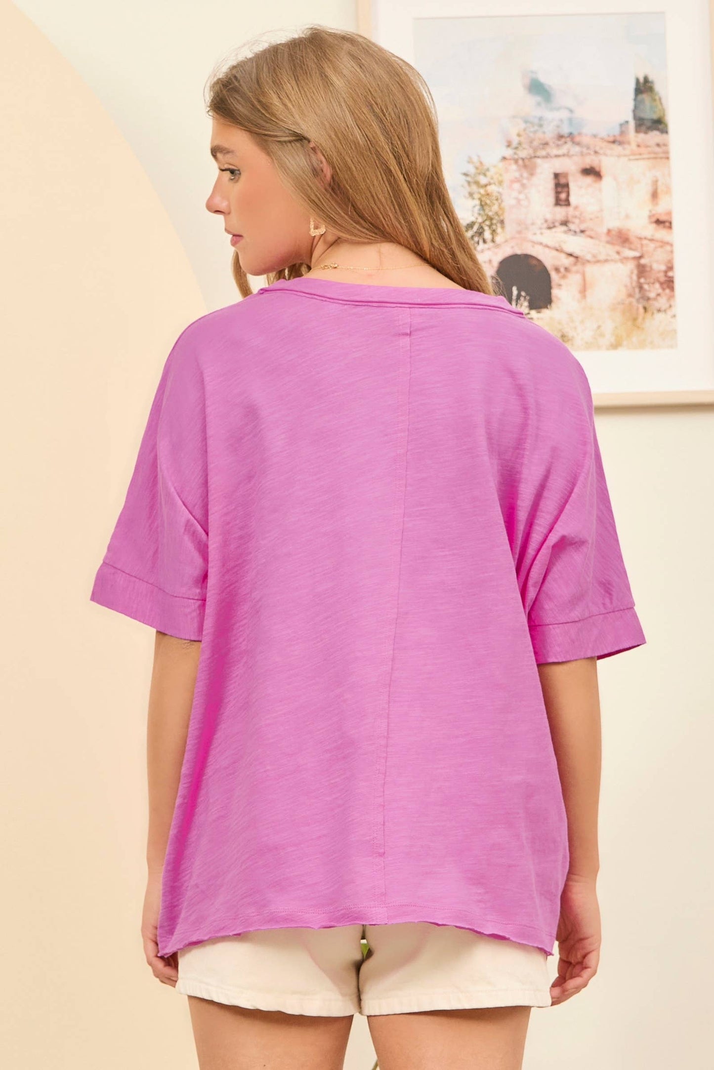 Andrée by Unit - Front Pocket Breathable Cotton Top: BLACK / S