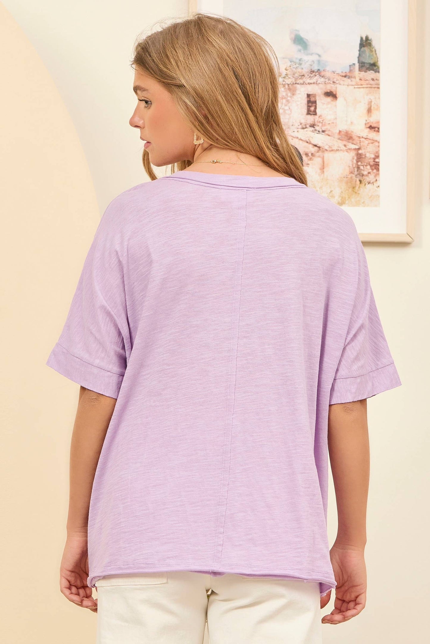 Andrée by Unit - Front Pocket Breathable Cotton Top: BLACK / S