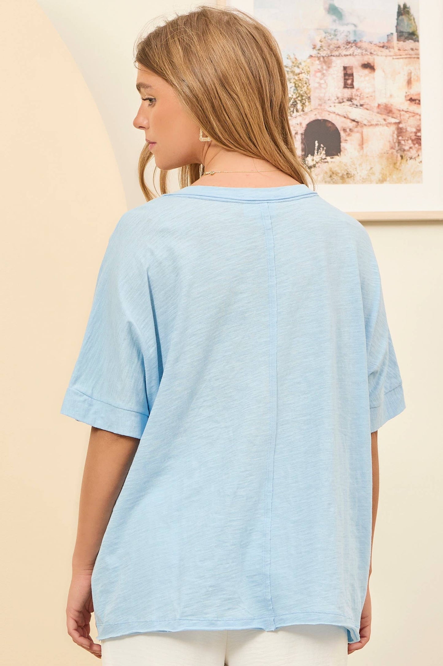 Andrée by Unit - Front Pocket Breathable Cotton Top: BLACK / S
