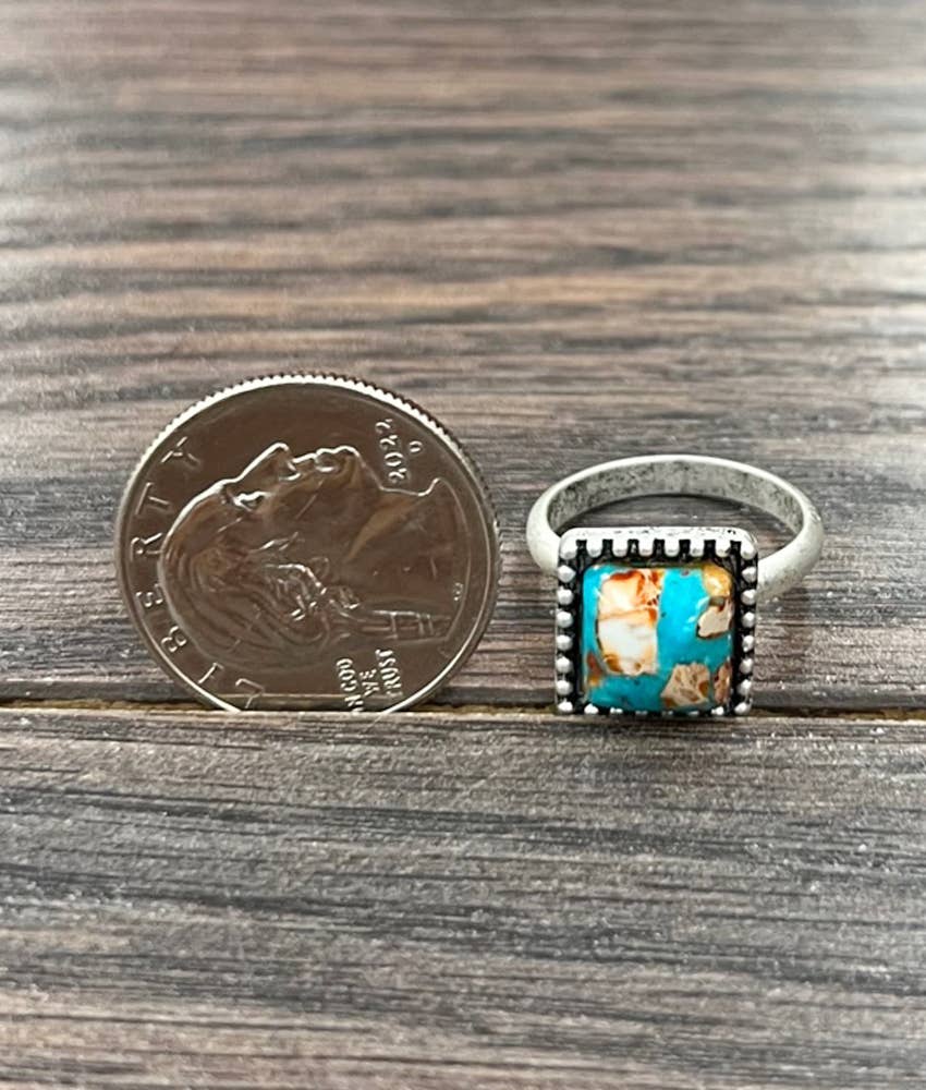 ISAC Trading Inc - 750494, Square Gemstone Adjustable Ring