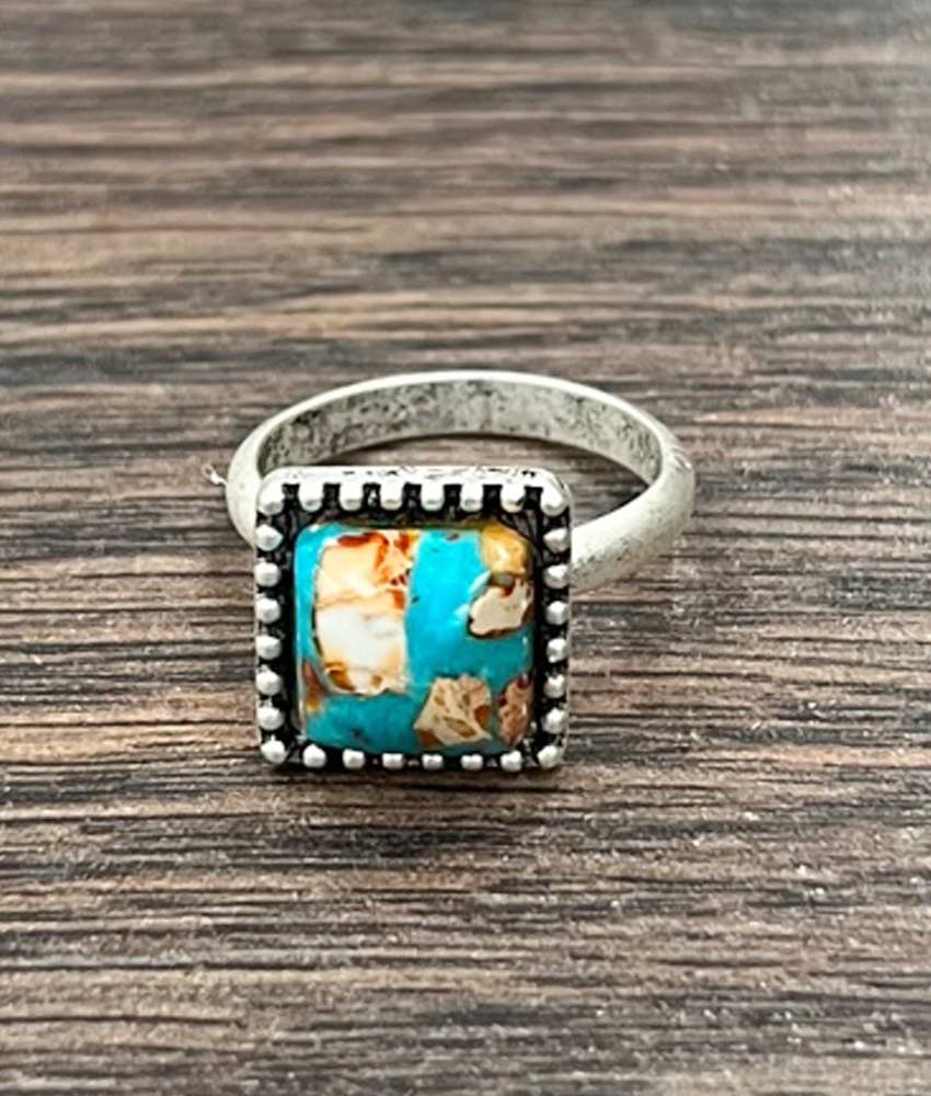 ISAC Trading Inc - 750494, Square Gemstone Adjustable Ring