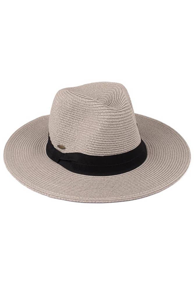 Hana - C.C Adjustable String Straw Hat: White/Black