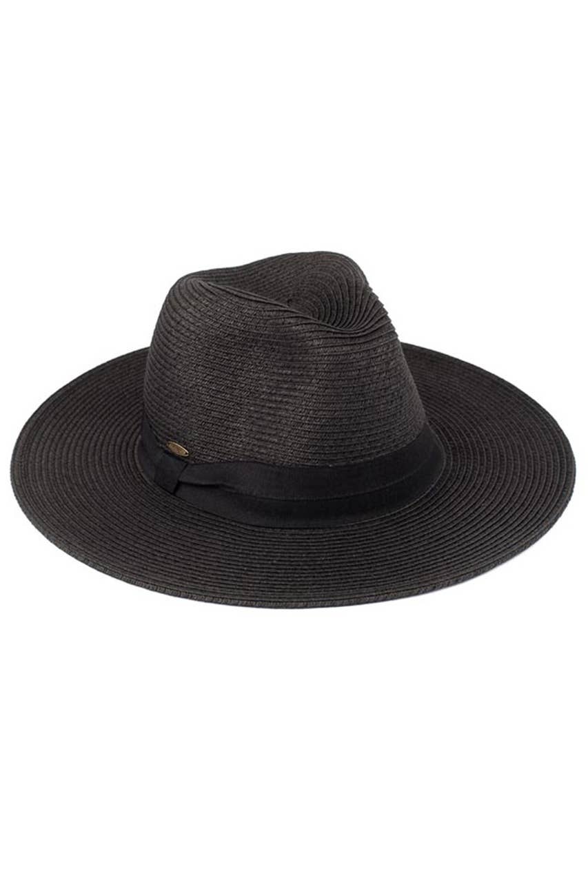 Hana - C.C Adjustable String Straw Hat: White/Black