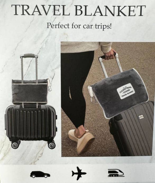 Linen Mart - Cozies Travel Blanket: Flower Power