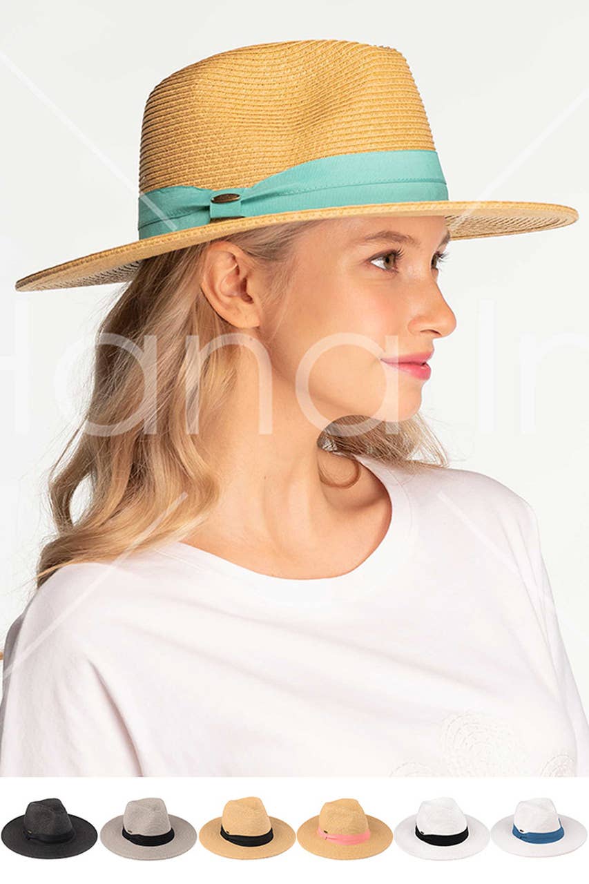 Hana - C.C Adjustable String Straw Hat: White/Black