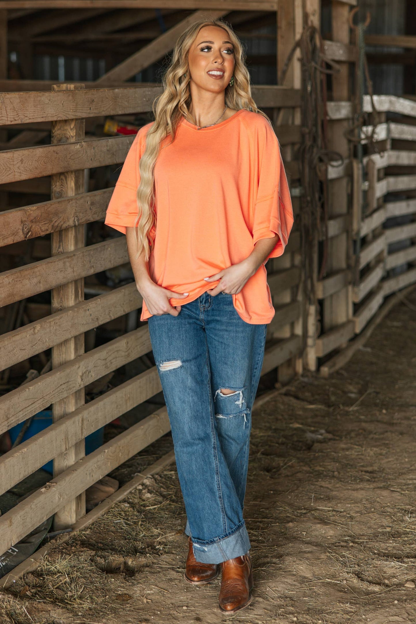 Andrée by Unit - Oversized Relaxed Fit Terry Top: ROYAL BLUE / S