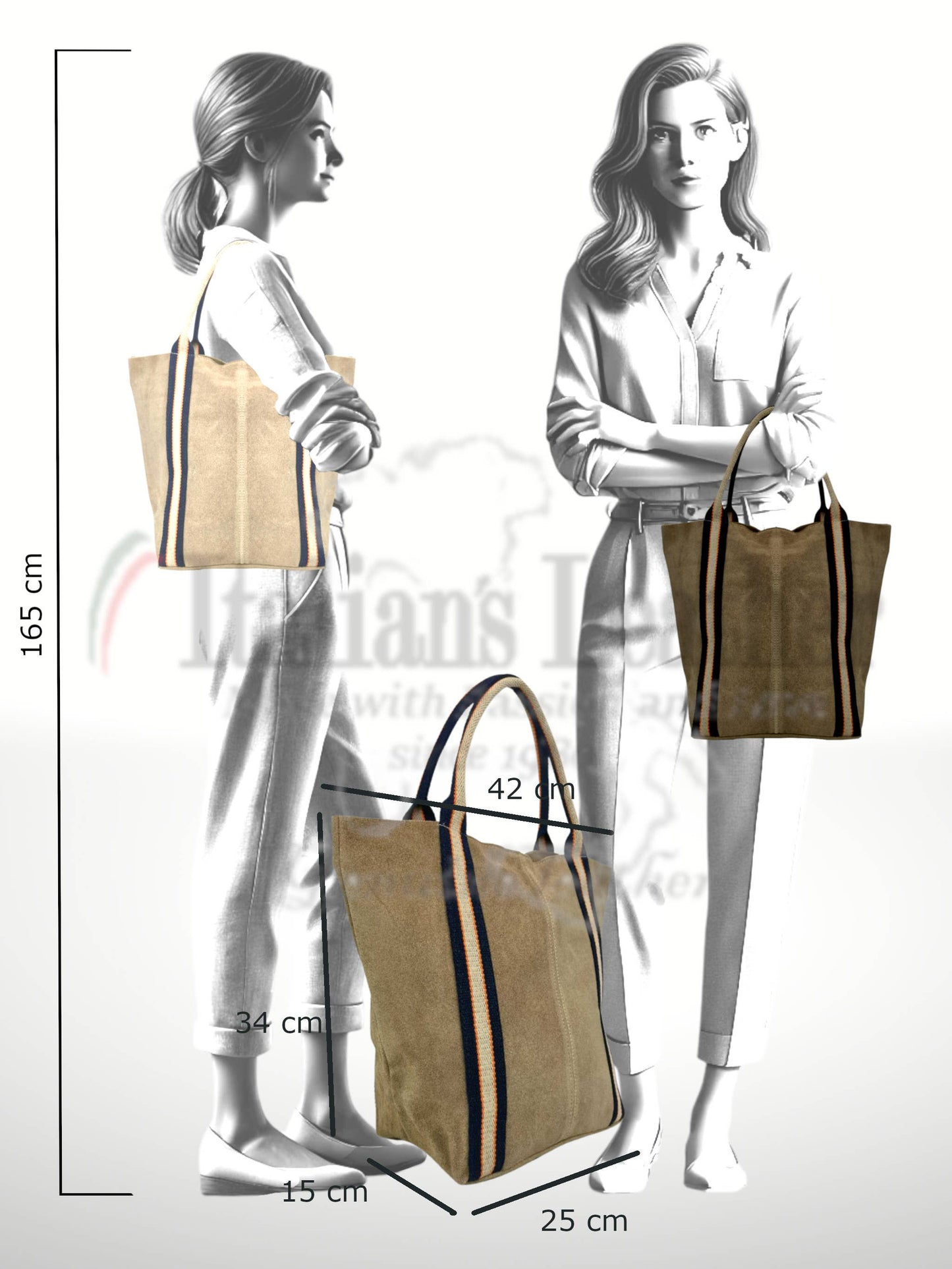 Melody Suede Leather Tote Bag