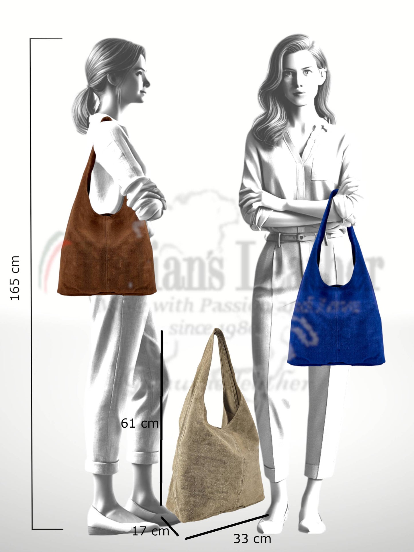 Suede Leather Bag Silvia