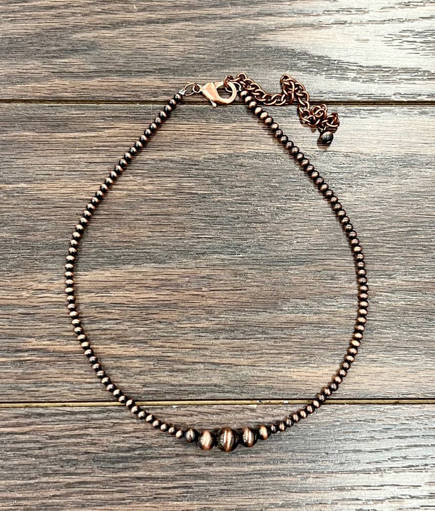 ISAC Trading Inc - 735893, Handmade Copper Navajo Bead Necklace