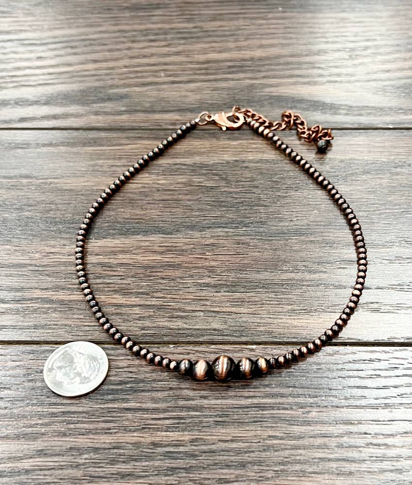 ISAC Trading Inc - 735893, Handmade Copper Navajo Bead Necklace