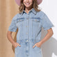 Washed Denim Overall Romper
