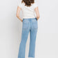 High Rise Frayed Hem Crop Straight Jeans