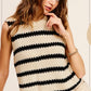 Chunky Stripe Sleeveless Sweater Top