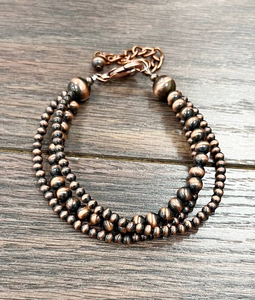 ISAC Trading Inc - 711310, Handmade Copper Navajo Adjustable Bracelet