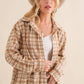 Yarn Dyed Plaid Metallic Wool Blend Button Jacket: