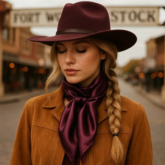 Rodeo Drive - 35X35" Solid Plum Wild Rag / Scarf WRS21