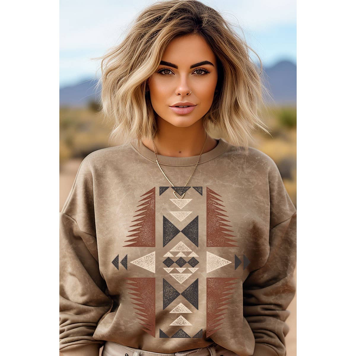 Aztec mineral graphic sweatshirt