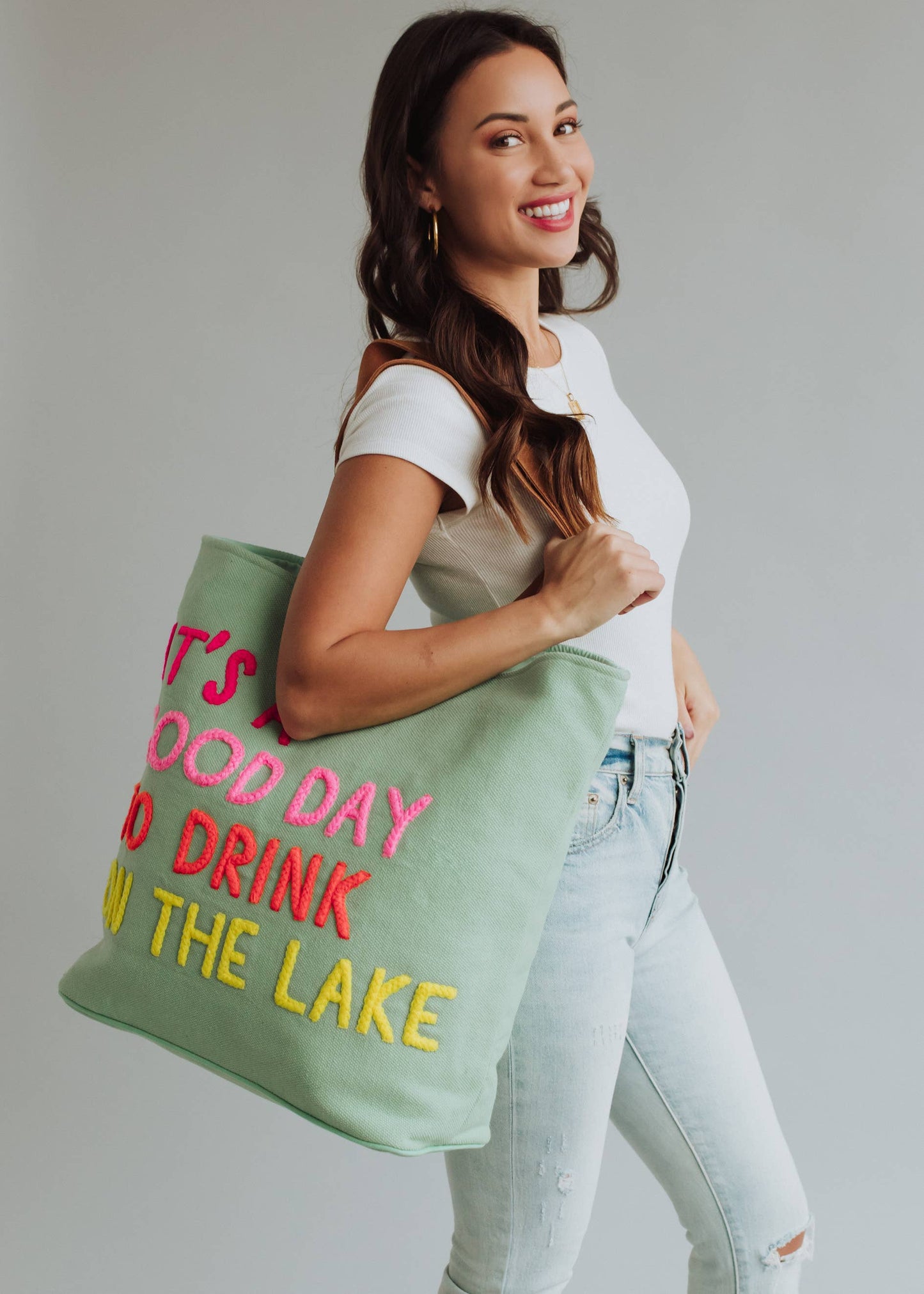 Panache Apparel Co. - Mint Drink On The Lake Tote