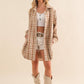 Yarn Dyed Plaid Metallic Wool Blend Button Jacket: