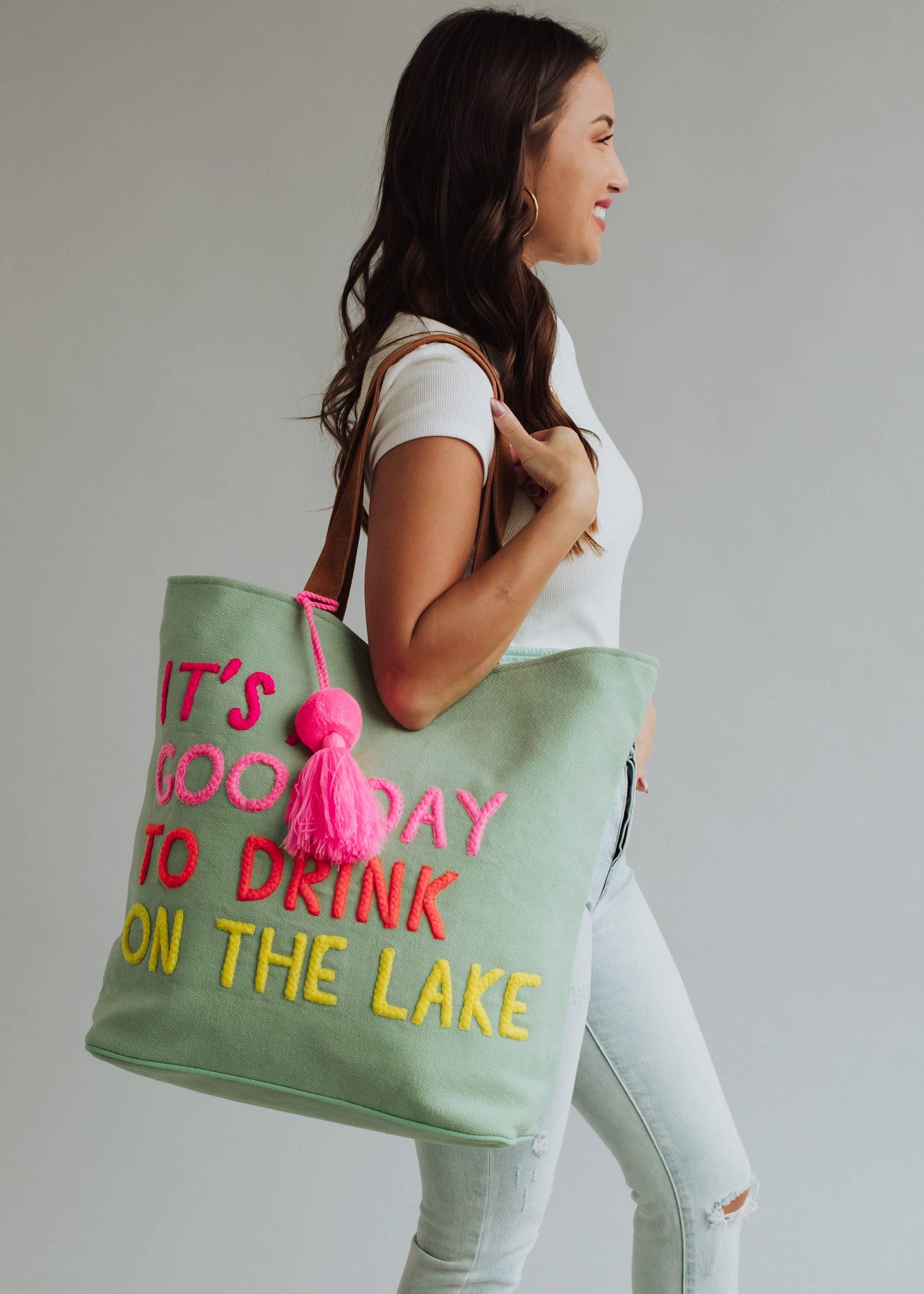 Panache Apparel Co. - Mint Drink On The Lake Tote
