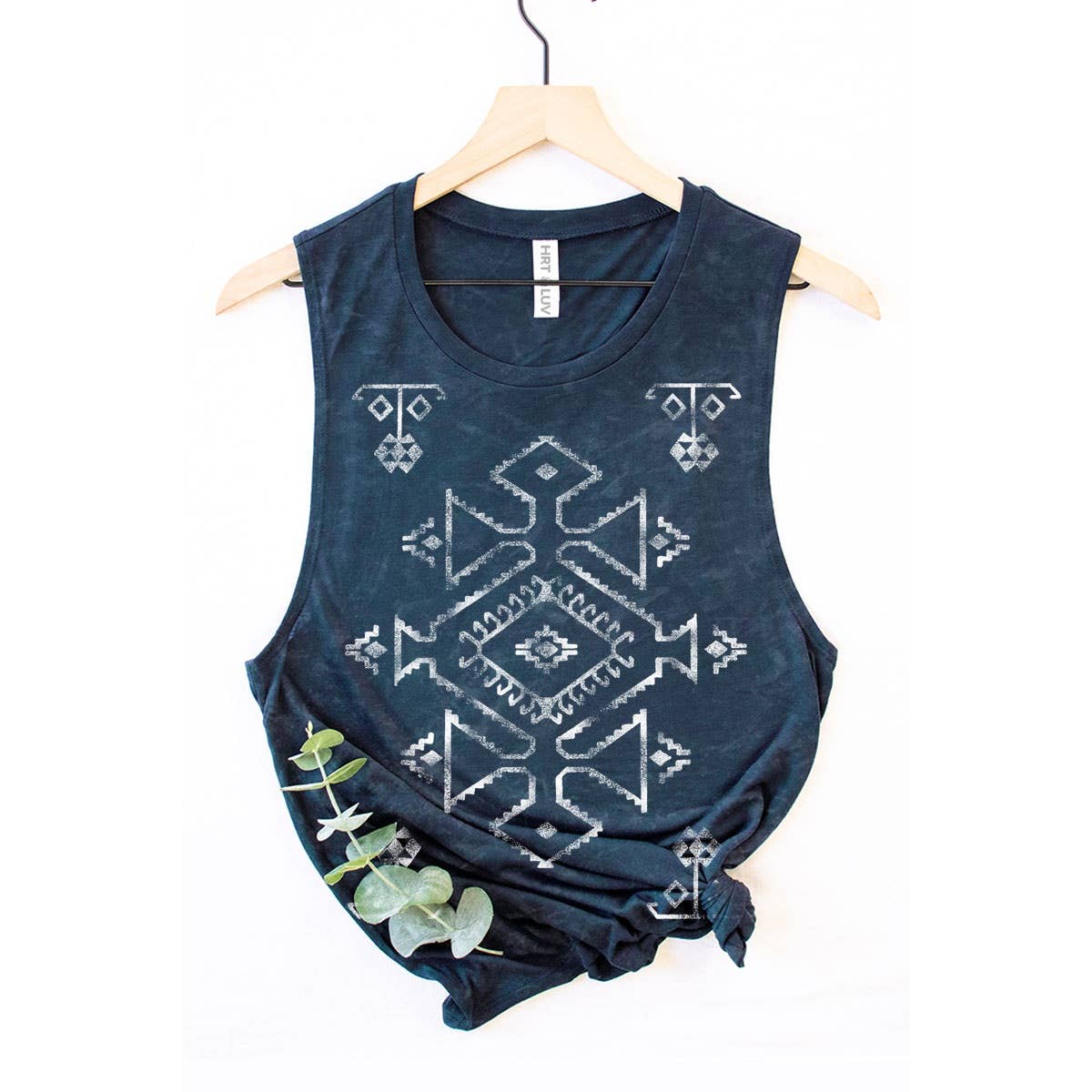HRTandLUV - AZTEK MINERAL GRAPHIC TANK TOP: Mineral Taupe / L