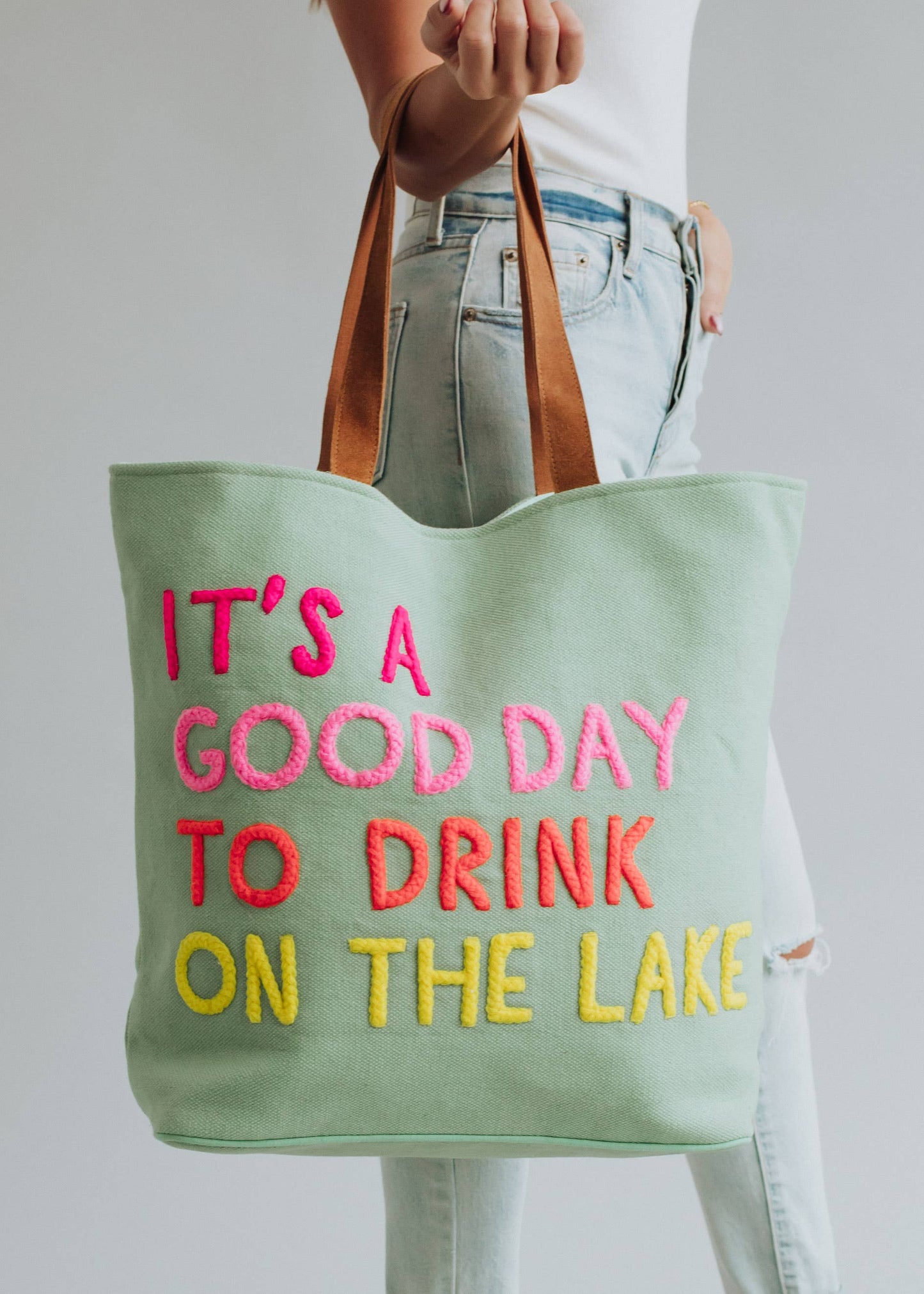 Panache Apparel Co. - Mint Drink On The Lake Tote