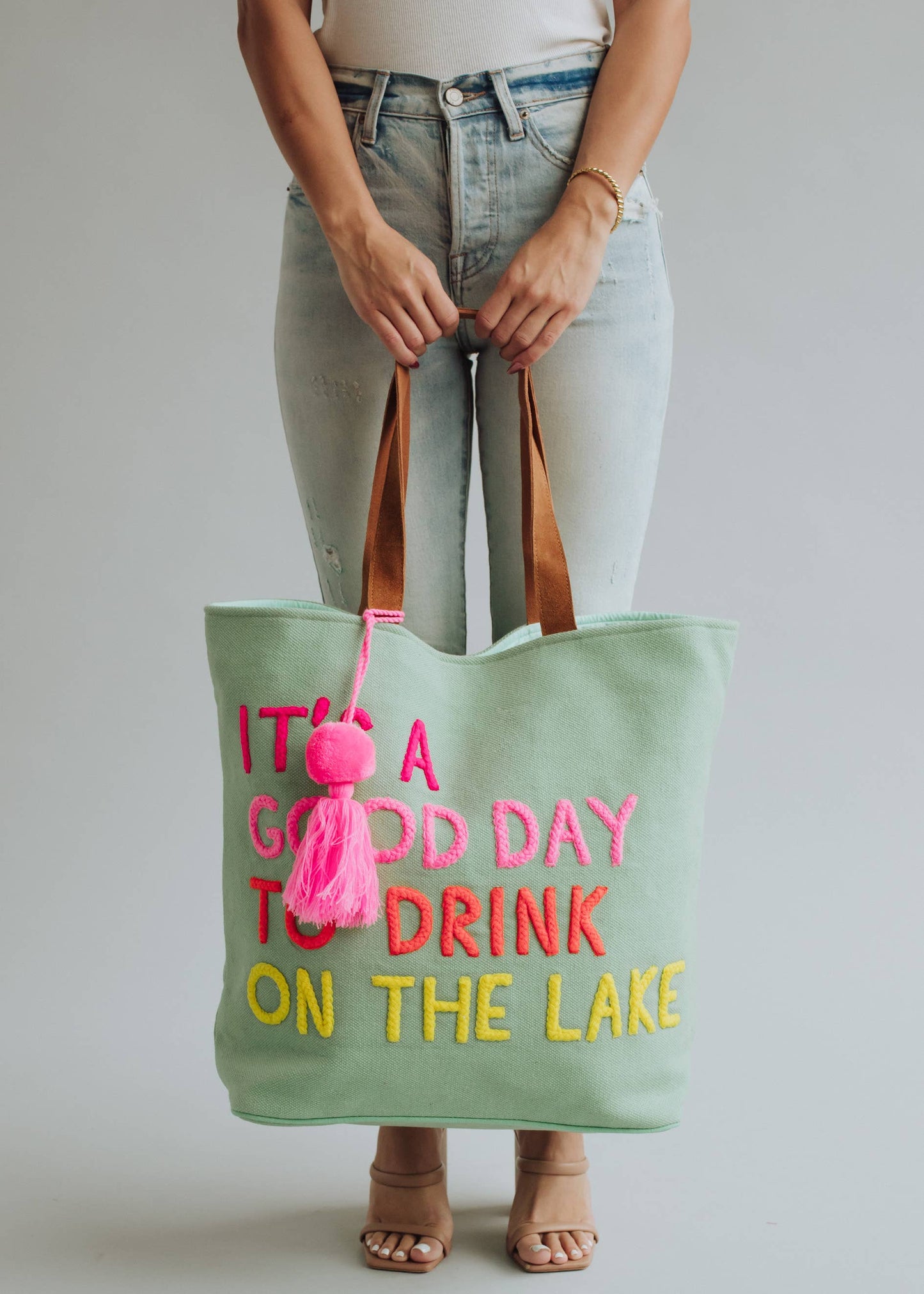 Panache Apparel Co. - Mint Drink On The Lake Tote