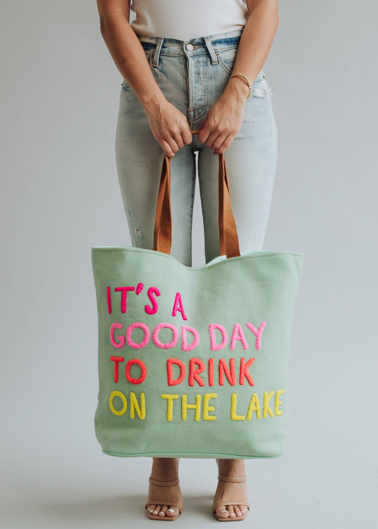Panache Apparel Co. - Mint Drink On The Lake Tote