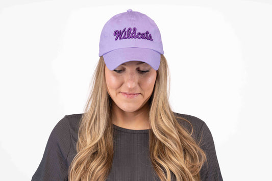 Wildcats Script 3D Lavender Ball Cap