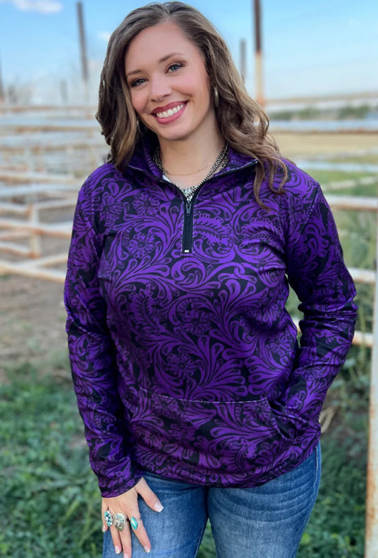 TAILGATE PARTY PULLOVER PURPLE & BLACK