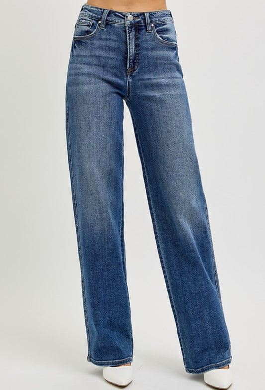 Risen Wide Leg Denim