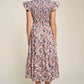 Vintage Garden Floral Flutter Smocking Midi Dress