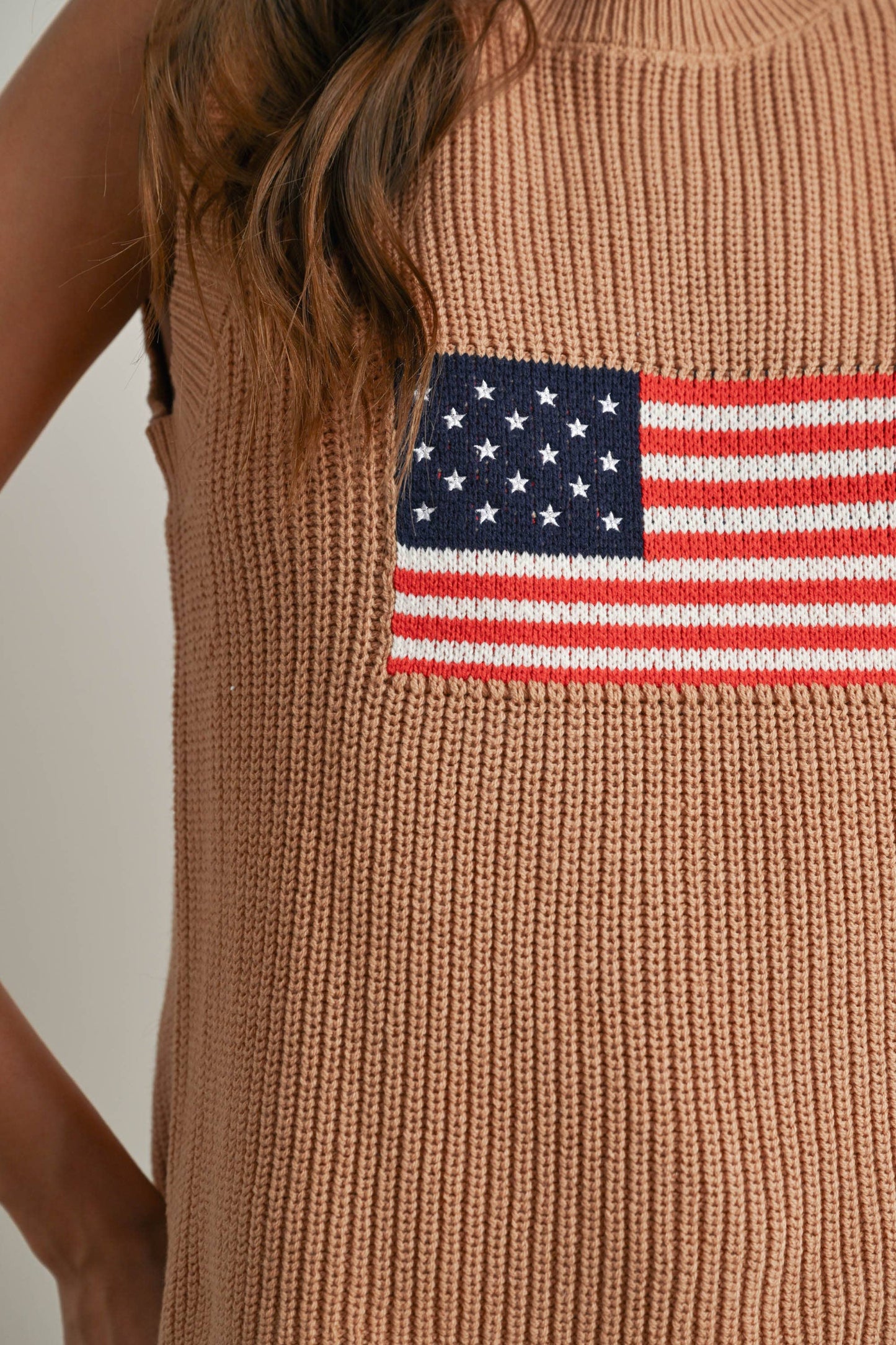 BUTTERMELON - Flag Print Knitted Sleeveless Sweater - BMW7749: NAVY MULTI / M