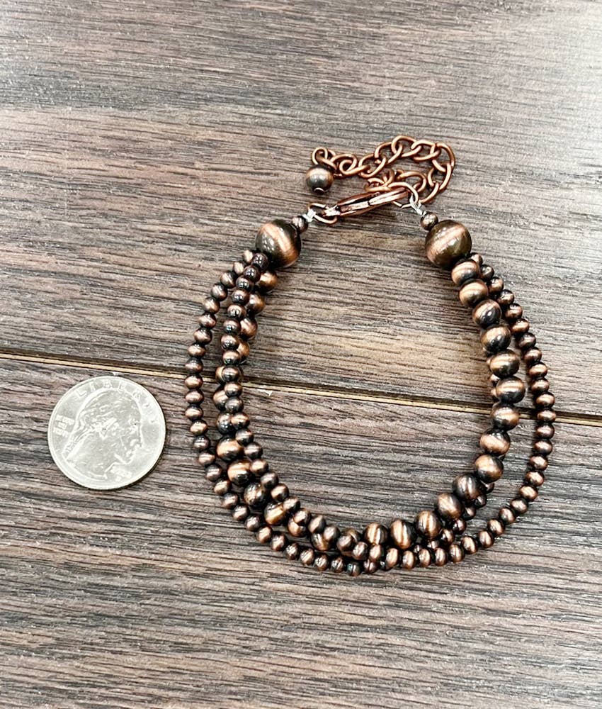 ISAC Trading Inc - 711310, Handmade Copper Navajo Adjustable Bracelet