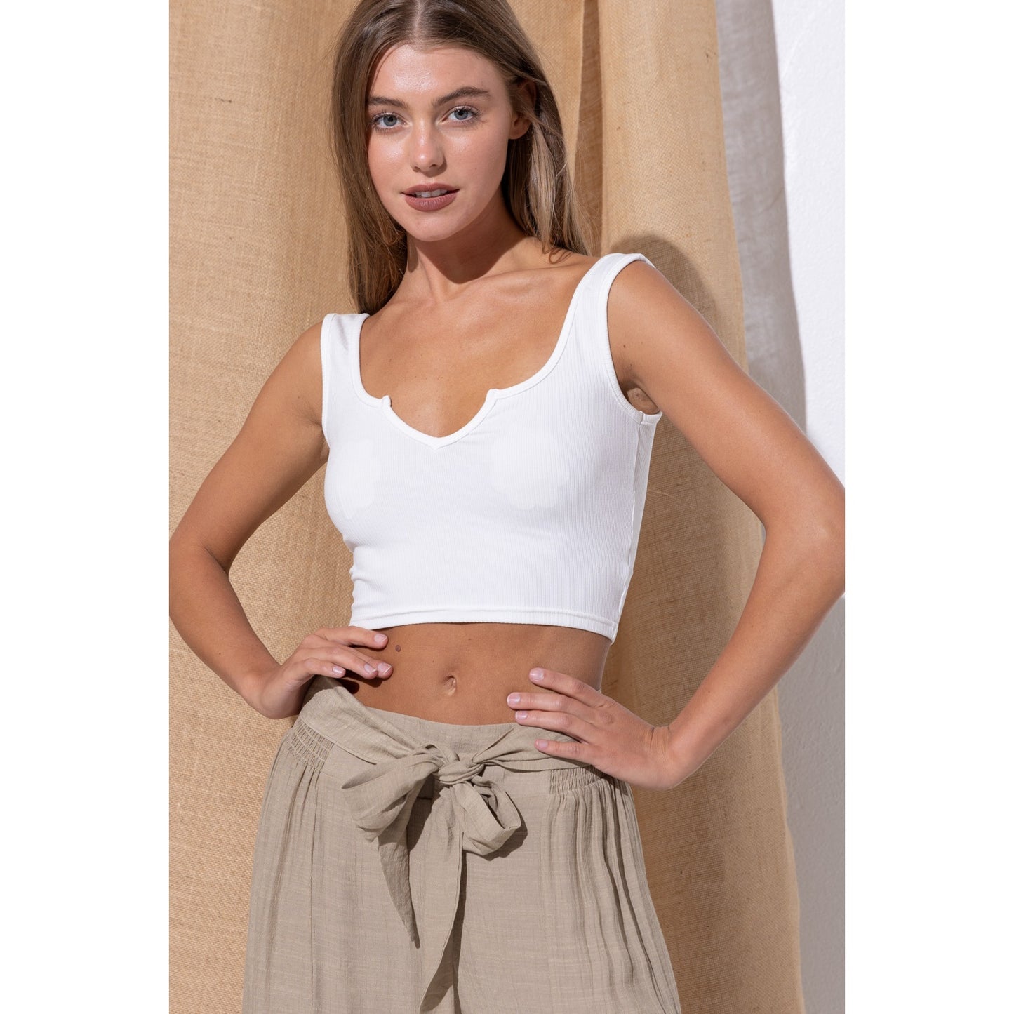 Sweet Generis - RIBBED CROPPED TANK TOP WITH BITE
